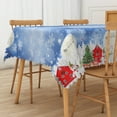 thumbnail image 5 of Nanqianyi Blue Christmas Tablecloth 60x84 Inches, Winter Snowman XMAS Trees Pattern Waterproof Table Cloth For Christmas Dining Decor, 5 of 11