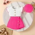 thumbnail image 2 of Caqnni Girl Summer Short Set Cotton Outfits Short Sleeveless Tee T Shirt Tank Top Shorts Pant 2PC Set 2-7Y Short T-shirt Sets Pink 12-18 Months, 2 of 9