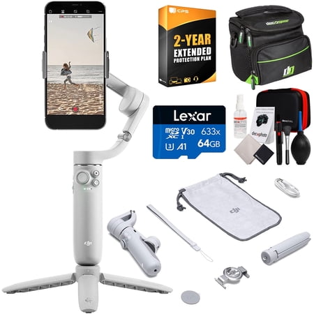 DJI OM 5 Motorized Smartphone Gimbal Stabilizer (Athens Gray) 64GB Accessory Bundle