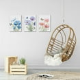 thumbnail image 2 of Flower Canvas Wall Art-Colorful Floral Picture for Bedroom- Watercolor Blue Yellow Pink Wildflower Canvas Décor, Nature Scenery with Butterfly Print Room Décor，12"x16", 2 of 6