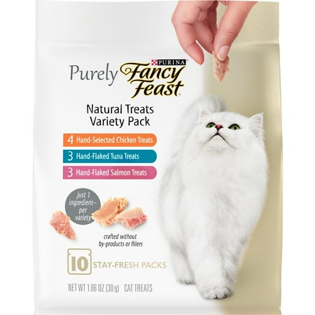 Purina Fancy Feast Purely Naturals Cat Treats, Soft Flakey Variety Pack, 1.6oz Pouches (5 Pack)