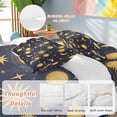 thumbnail image 4 of Fantasy Galaxy Full Size Comforter Set, Golden Planet Universe Sun Moon Stars Retro Bedding for All Seasons, 4 Pcs Bed Set, 1Quiltcover (86"x86") ,1Sheet(80"x116"), 2Pillowcases (30"x20"), 4 of 12