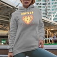 thumbnail image 2 of Funny Retro Donuts Are My Valentine with a Heart Donut, Valentine's Day Gift, Heather Grey Hooded Sweatshirt or Hoodie, 2XL, 2 of 5