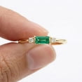 thumbnail image 4 of 7x5 mmEast West Emerald Ring, Silver Yellow Gold Baguette Cut Gemstone Ring, Dainty Engagement Ring, Minimalist Stacking Ring, 4 of 4