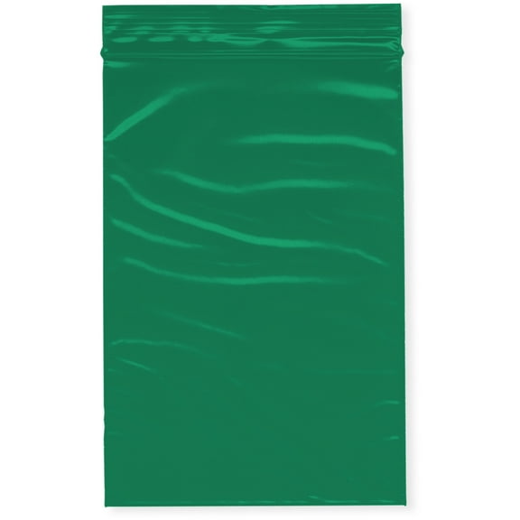 Plymor 4" x 6" (Pack of 200), Green 2 Mil Zipper Reclosable Plastic Bags
