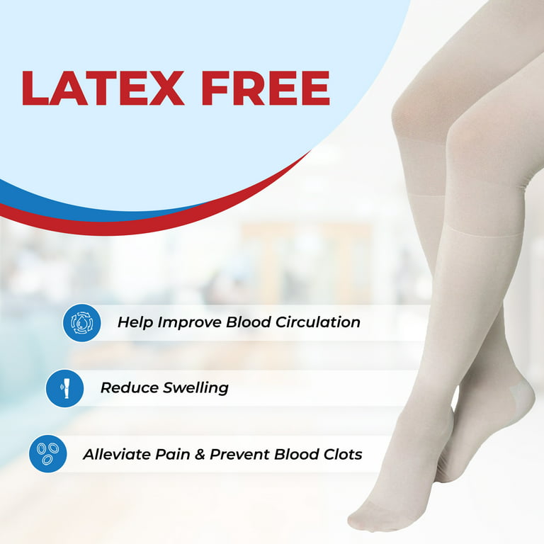 ITA-MED Unisex Anti-Embolism Thigh High Compression Stockings (18 mmHg):  H-500