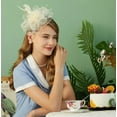 thumbnail image 3 of southwit Fascinators Hat for Women Tea Party Headband Kentucky Derby Hats Wedding Flower Cocktail Mesh Feathers Hair Clip, 3 of 5