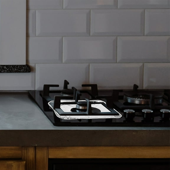 OUNONA  100 Pcs Electric Stove Cover Square Gas Burner Covers Silver