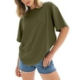 thumbnail image 2 of Oversized T Shirts for Women 2025 Short Sleeve Crewneck Loose Fit Plain Basic Tshirt Womens T Shirts, 2 of 5