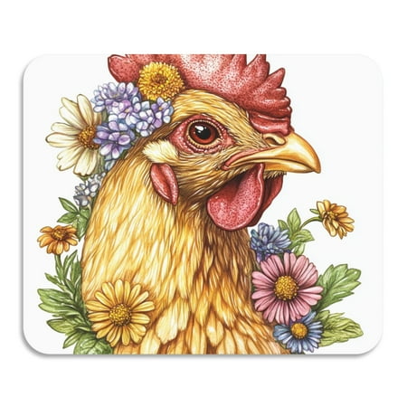 

Chicken with Flowers Around Diatomite Dish Drying Mat Drain Pad for Kitchen Sink Countertop 16 x 12
