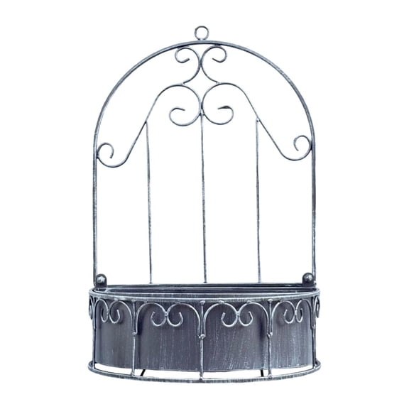 Wall Planter Rustic Plant Holder Hanging Basket Window Shape Iron Material for Garden Patio Balcony Display