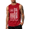 thumbnail image 2 of Domuza July Of 4th Shirts for Men Usa Flag Pattern Casual Crew-Neck Sleeveless T-Shirts Summer 2026 Fashion Comfort Loose Fit Tops Red 4XL, 2 of 3