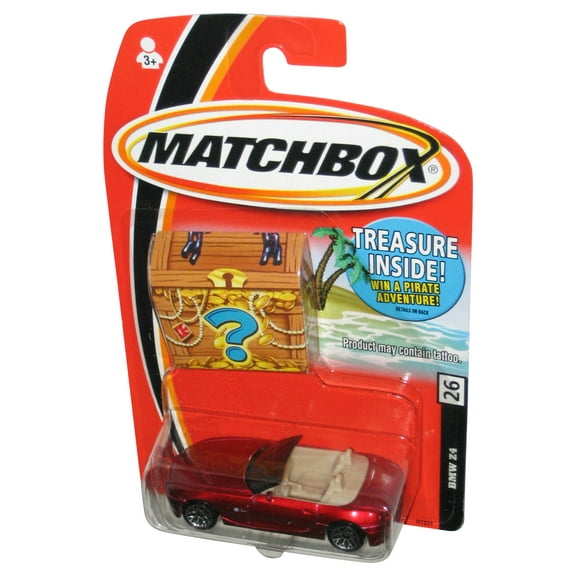 Matchbox BMW Z4 Red Toy Car #26 w/ Treasure Chest