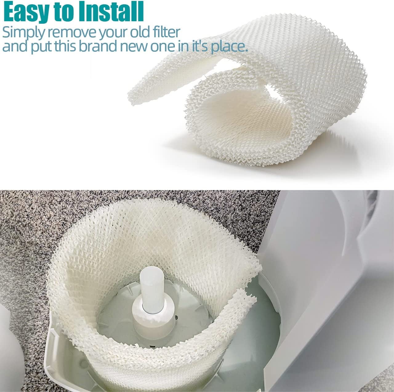 2 Pack MAF2 Humidifier Filters Replacement Wicks Compatible with Essick Air MAF2 Moist AIR MA0800,MA0600,MA0601 & Kenmore 15408,29988, Noma Part #EF2