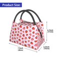 thumbnail image 2 of Fuzoiu Hand Drawn Strawberry Print Portable Insulation Lunch Bag,Large Lunch Box,Container Reusable Leakproof Tote for Work, Travel, and Outdoor Activities, 2 of 6