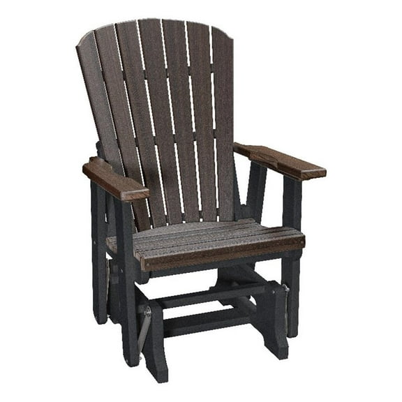 American Furniture Classics Model 515BZBK Fan Back Glider in Brazilian Walnut Woodgrain with a Black Base