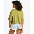thumbnail image 3 of Billabong Women's True Cropped Oversized Boyfriend Relaxed Fit Tee T-Shirt (Medium, Seaweed (Green Vintage Wash)), 3 of 6