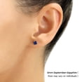 thumbnail image 5 of Tilo Jewelry 10K Yellow Gold Blue Round Stud Post Earrings with Cubic Zirconia CZ Birthstone | September-Sapphire | Women, Men, Unisex, 5 of 11
