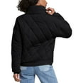 thumbnail image 4 of PENGXIANG Womens Lightweight Quilted Jacket Button Long Sleeve Stand Collar Warm Winter Coat, 4 of 7