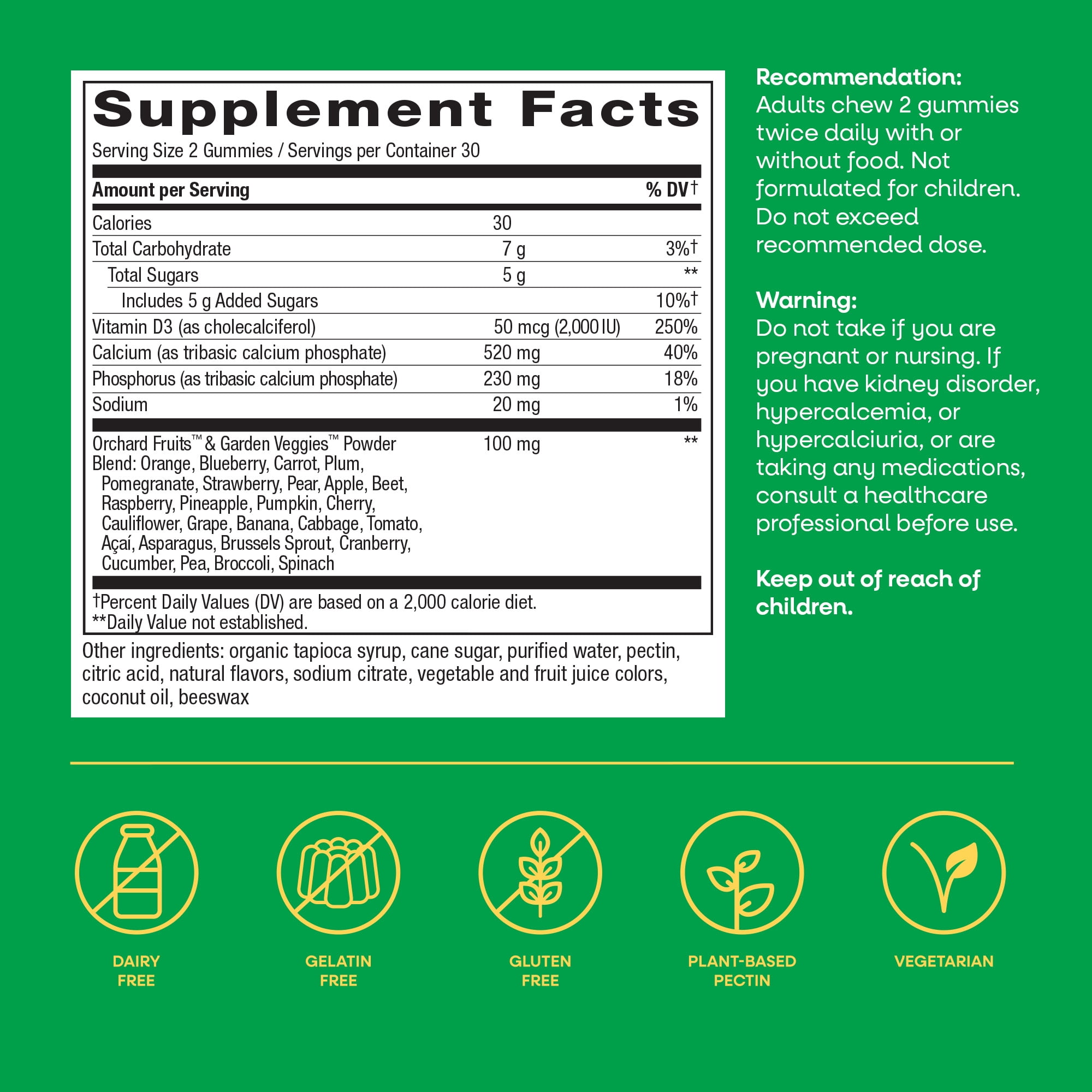 (2 pack) Nature's Way Alive! Calcium & Vitamin D3 Gummies, Strawberry & Raspberry-Lemonade Flavored, 60 Count