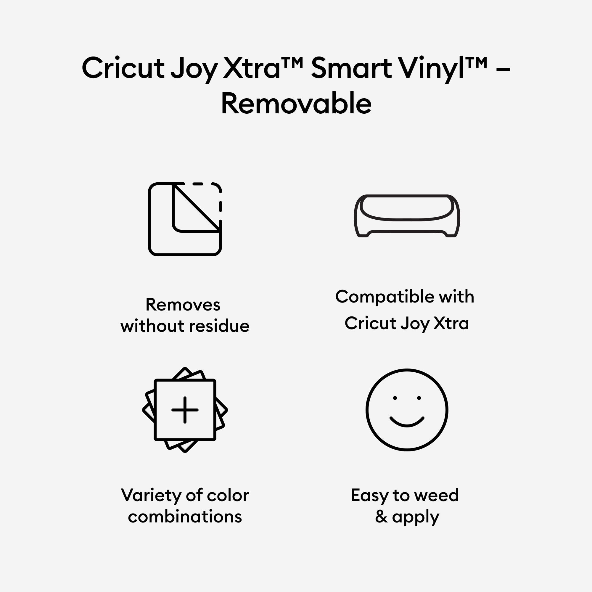 Cricut Joy Xtra Smart Vinyl Removable (3 ft), 9.5" x 36"