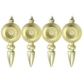 thumbnail image 5 of 4ct Matte Gold Retro Reflector Shatterproof Christmas Finial Ornaments 7.5", 5 of 8
