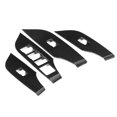 thumbnail image 2 of Window Switch Panel Trim Window Lift Button Frame Door Armrest Panel Trims Window Switch Panel Decor 4pcs Carbon Fiber Style Window Lift Switch Button Trim Cover Fit For   2019, 2 of 8