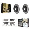 thumbnail image 1 of Transit Auto Rear Coated Drilled Slotted Disc Brake Rotors and Ceramic Pads Kit for Car Mini Cooper Countryman Paceman KDT-100944, 1 of 11