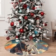 thumbnail image 4 of KLL 30" Christmas Tree Skirt Colorful Sky Puppy Xmas Tree Skirts Mat for New Year Xmas Holiday Party Indoor Outdoor Home Decoration, 4 of 5