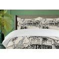 thumbnail image 4 of Ambesonne Jazz Duvet Cover Sets, River Bank Palm Trees, 2-King, Beige Black, 4 of 7