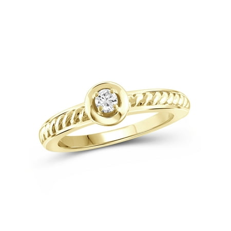JewelersClub White Diamond Accent 14k Gold Over Silver Stackable Ring