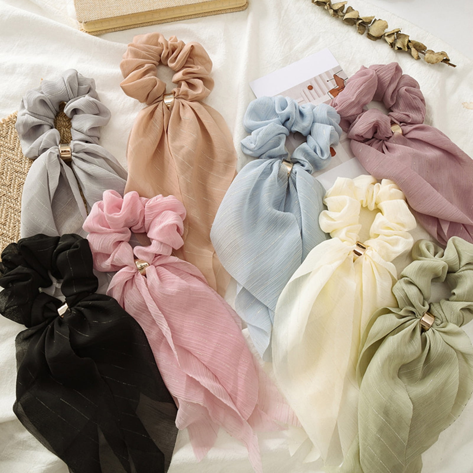 Women Silk Scarf Handbag Handle Scarves Wrap Purse Hair Bow Mini Long Ribbon