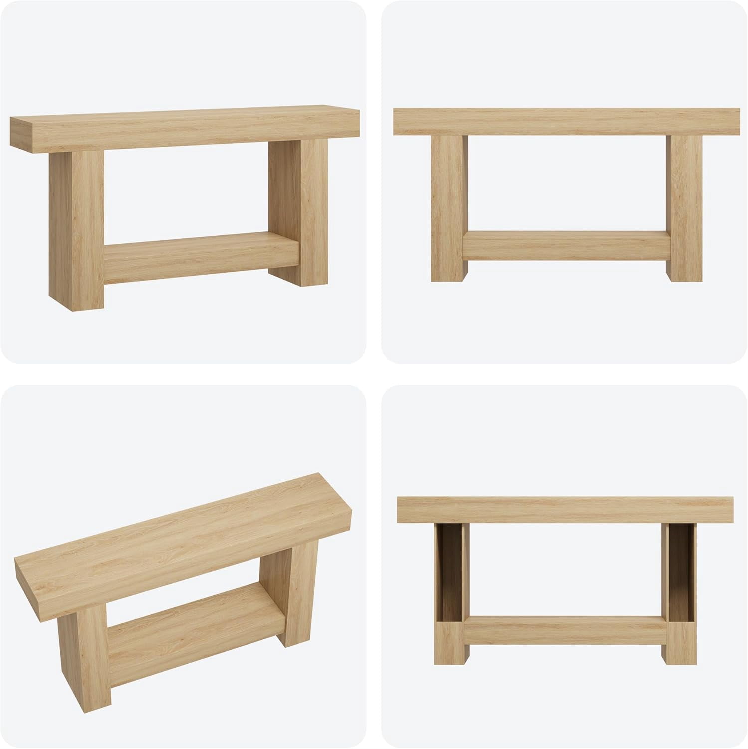 Huisuilinss Hall Console Table, 47" Modern Minimalist Narrow Sofa Display Accent Entry Accent Table Farmhouse Hallway Table with 2-Tier Storage Shelf for Living Room, Entryway, or Hallway