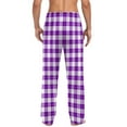 thumbnail image 6 of Xcmzpl Mens Pajama Pants Cotton Lightweight Plaid Sleep Lounge Pants Elastic Waist Drawstring Baggy PJ Bottoms with Pockets, 6 of 7