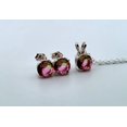 thumbnail image 4 of Round Watermelon Tourmaline Sterling Silver Earrings/Necklace Set 7RWTSSENS2, 4 of 9