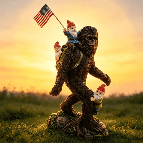 Bigfoot Gnome Garden Statue Resin Yard Sculpture Outdoor Decor