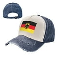 thumbnail image 7 of Deutschland Flag Baseball Cap Distressed Adjustable Vintage Cotton Denim Hat for Women Men, 7 of 7