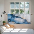 thumbnail image 4 of Blue Marble Tier Curtains, Modern Gray Golden Abstract Gradient Art Light Filtering Kitchen Curtains, 2Pcs Rod Pocket Half Window Treatments Panels for Sink Cafe Cabinet Camper 27.5x24 Inches, 4 of 9