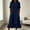 Navy, variant on Ynynloco Women's Summer Cotton Linen Half Sleeves Button Down Casual Loose Ruffle Midi Dress with Pockets