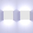 thumbnail image 5 of 2 piezas de luz de pared LED para interiores, aplique de pared blanco moderno de 6 W, lámparas de aluminio para sala de estar, dormitorio, cocina, blanco frío [Clase energética A++], 5 of 5