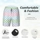 thumbnail image 3 of Balery Colorful Checkerboard Bañador para hombre, shorts de playa de secado rápido con entrepierna y forro de compresión-X-Large, 3 of 6