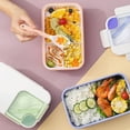 thumbnail image 4 of Lunch Box School Portable Compartments Microwave Sealing Storage Student Travel Worker Food Container with Spoon Leak-proof Locking Organizer Pink, 4 of 9