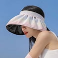 thumbnail image 4 of Sombrero de 56-58cm con circunferencia del arco iris, protector solar de color degradado, sombrero de sol antiultravioleta de verano para mujer, sombrero de concha superior vacía, 4 of 5