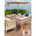thumbnail image 5 of Outdoor Tablecloths with Umbrella Hole & Zipper, Western Texas Star Vintage 60 x102 Inch Rectangle Tablecloths, Rustic Wreath Red Beige Plaid Waterproof Table Cloth, Patio/Pool/Picnic Table Covers, 5 of 8