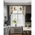 thumbnail image 4 of Farmhouse Chicken Kitchen Swag Valances for Windows, Vintage Rustic Shabby Wooden Swag Valances Curtains for Living Room, Rod Pocket Window Treatments for Bathroom, Bedroom, Cafe, 56"x36", 4 of 6