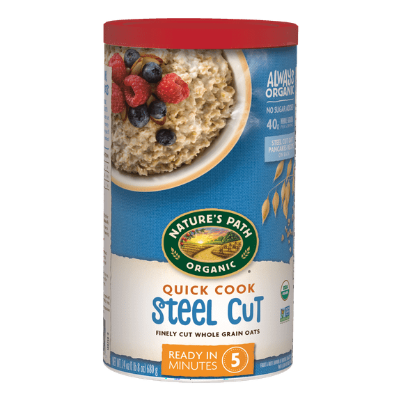 Nature's Path Organic Quick Cook Quick Cook Steel Cut Instant Oatmeal, 24 oz (Pack of 6), Non-GMO