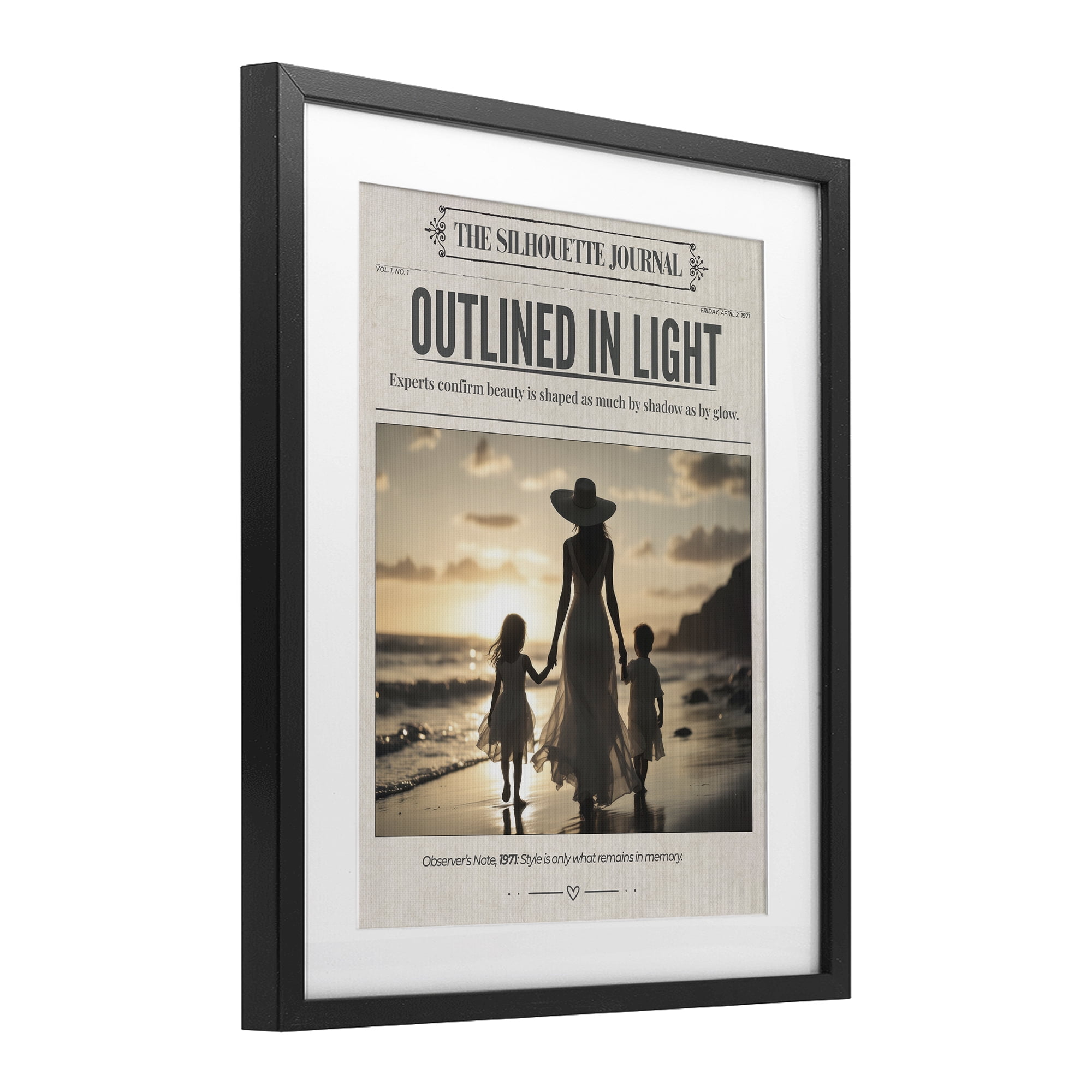 Stupell Industries Outlined In Light Newspaper Black Framed Print Under Glass, design by A Barefoot Stylist