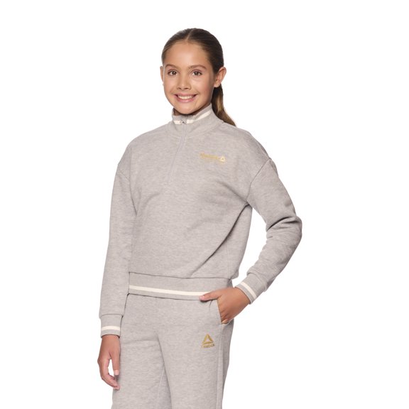 Reebok Girl's Athletic Varsity 1/2 Zip Sweatshirt, Sizes 4 - 18