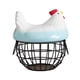 thumbnail image 4 of Cesta para huevos de gallina, frutero con tapa de cerámica con forma de gallina, cesta decorativa para guardar huevos. Azul negro, 4 of 9