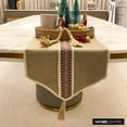 thumbnail image 3 of The HomeCentric Decorative Beige Table Runner 6 - 8 Seater Table Runner (16 x 90 inch) Tribal, Moroccan, Lace & Tassel Table Runner, Linen fabric Table Linen, Tribal Contemporary - Buchra, 3 of 10